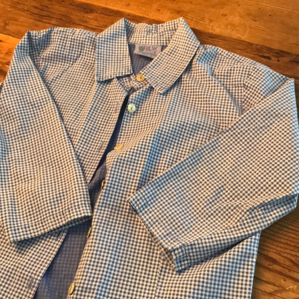 Blue checked blouse